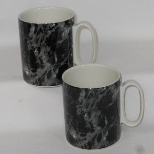 2 coffee mugs. Villeroy & Boch Luxembourg marble black fine porcelain
